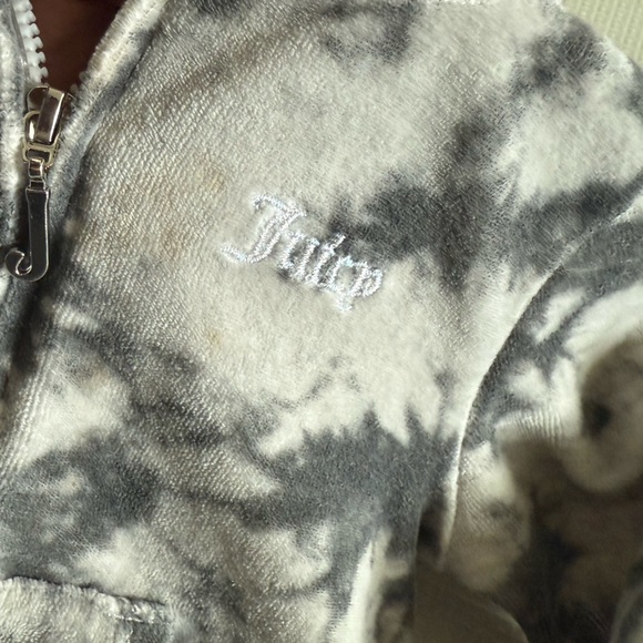 Juicy Couture|Baby girl gray tie dye full zip sweater hoodie,Bling rhinestone• - Picture 6 of 6
